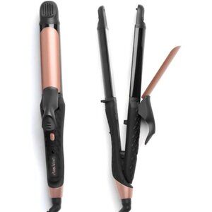 Dual Voltage Curling Iron, 2-in-1 Travel Curling Iron, 1 inch Dual Voltage Flat